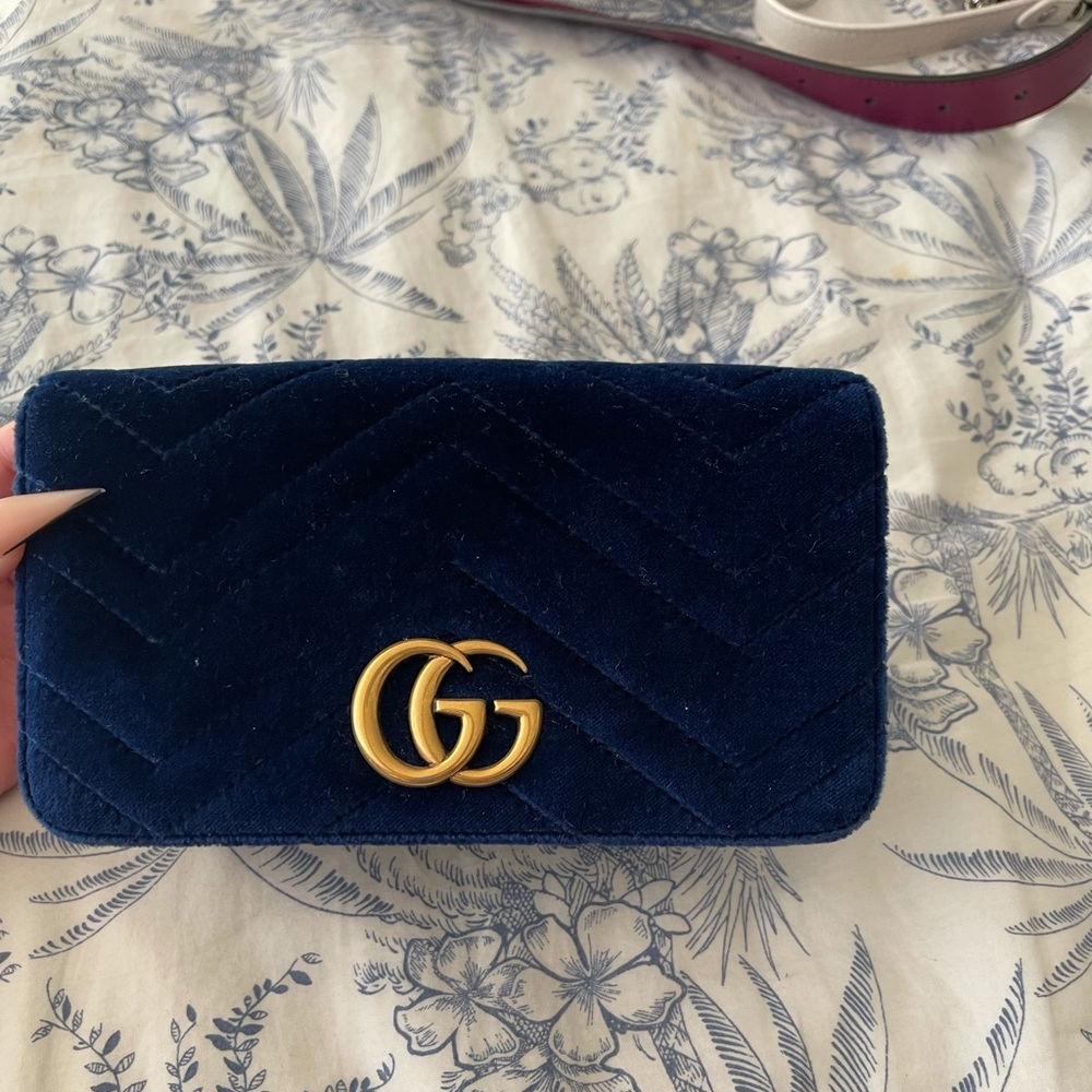 Gucci Velvet Matelasse GG Marmont Mini Bag